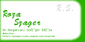 roza szager business card